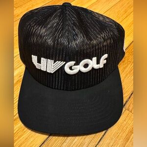LIV GOLF Embroidered Black Mesh Trucker Hat